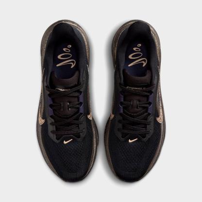 Women's Nithtke Pegasus 42 Running Shoes - Part 1 - Black/Pitch Blue/Blackened Blue/Blur - Top view