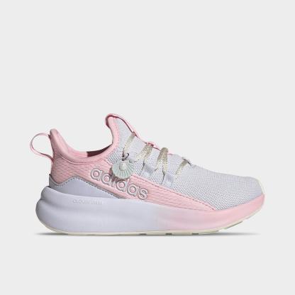 Girls' Little Kids' and Big Kids' adidas Lite Racer Adapt 8.0 Stretch Lace Casual Shoes - Part 2 - Frozen Purple/Clear Pink/Core White - Left shoe facing left. Outside of the shoe.