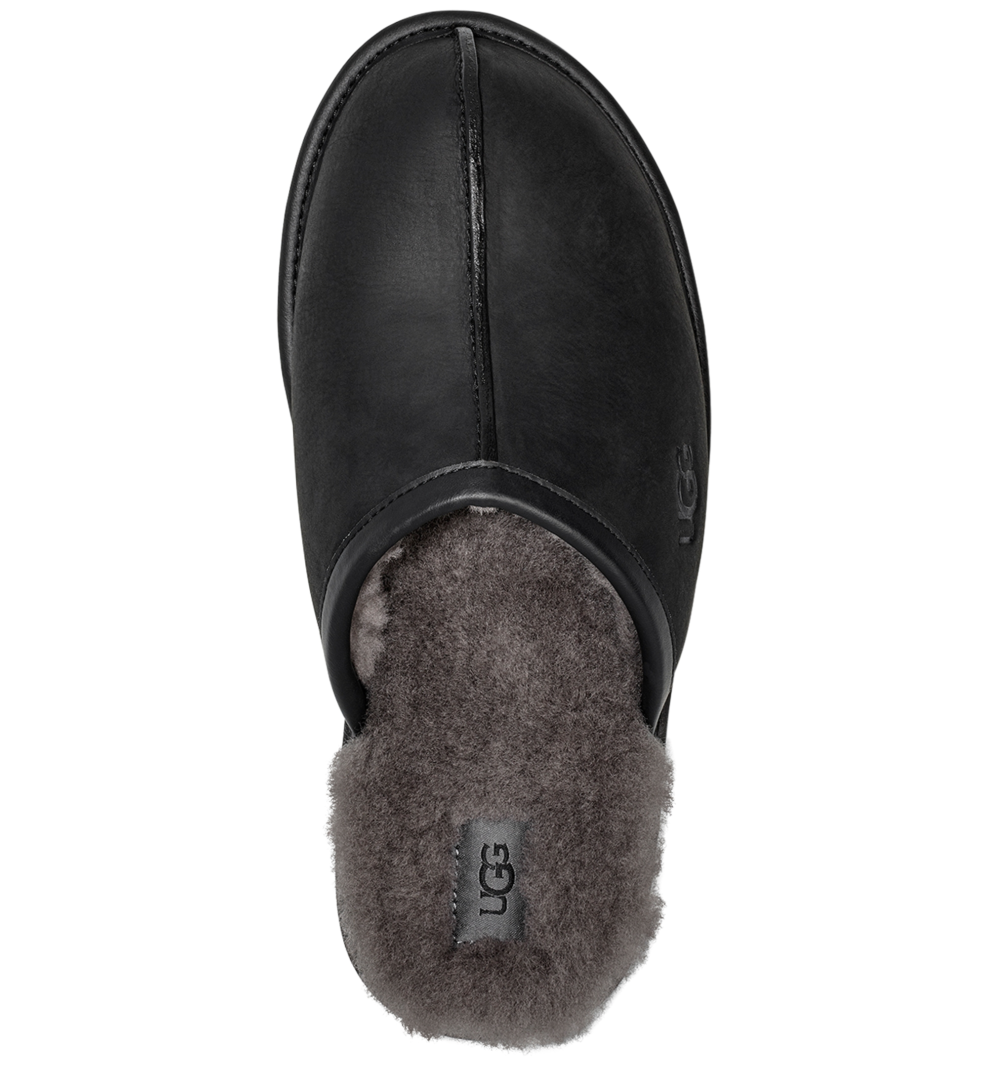 UGG® Men's Scuff Leather Slippers - Black