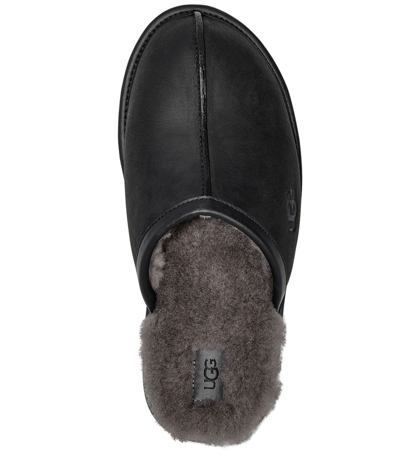 UGG® Men's Scuff Leather Slippers - Black