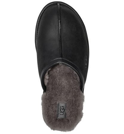 UGG® Men's Scuff Leather Slippers - Black