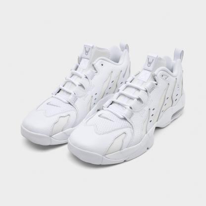 Men's Nithtke Air DT Max '96 Low Casual Shoes - White/Metallic Silver/White/Light Smoke Grey - Both shoes facing left