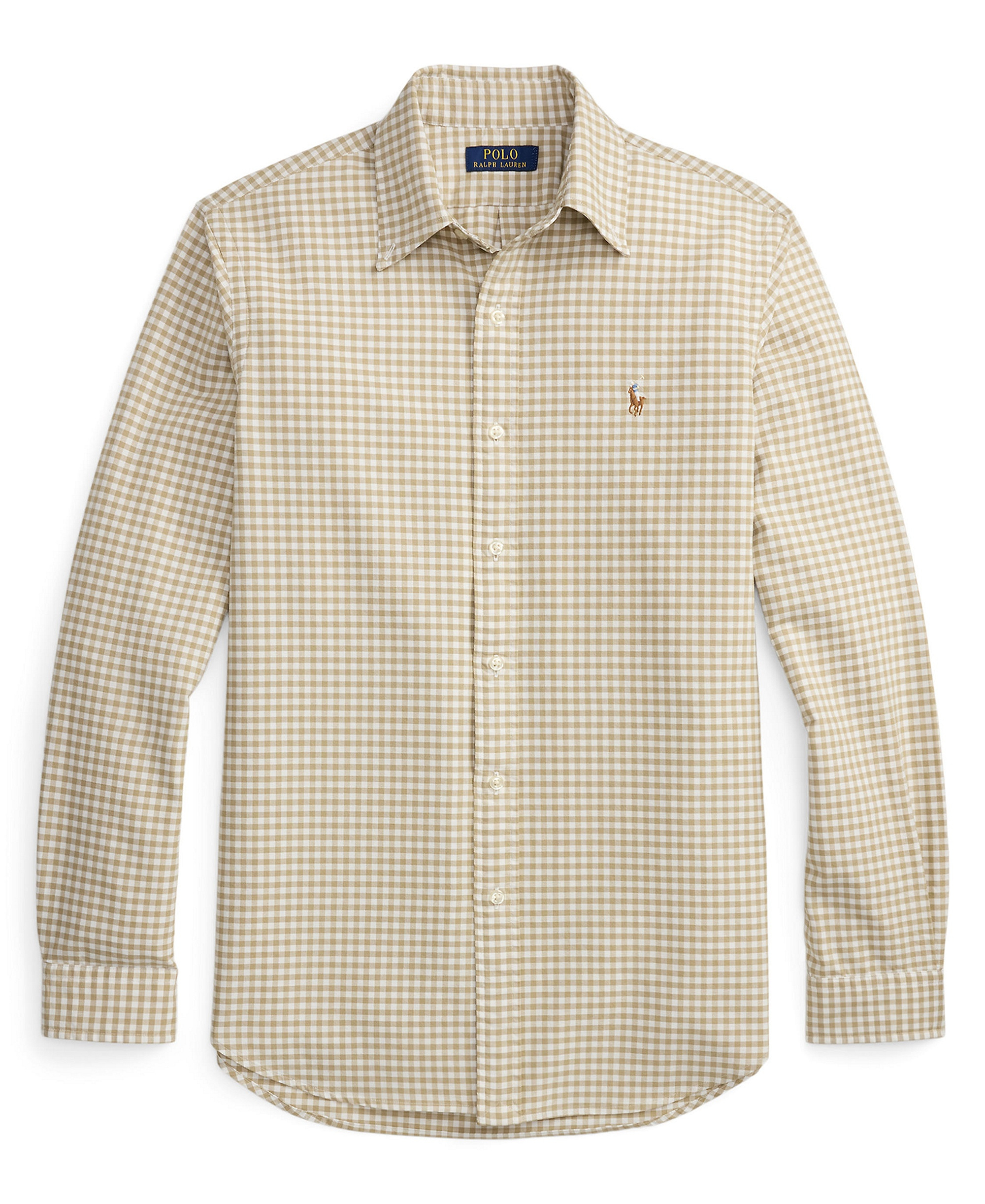 Polo Ralph Lauren Men's Classic-Fit Plaid Brushed Oxford Shirt - Coastal Beige/White