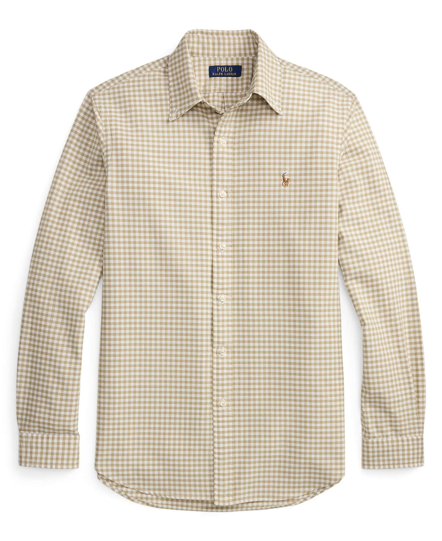 Polo Ralph Lauren Men's Classic-Fit Plaid Brushed Oxford Shirt - Coastal Beige/White