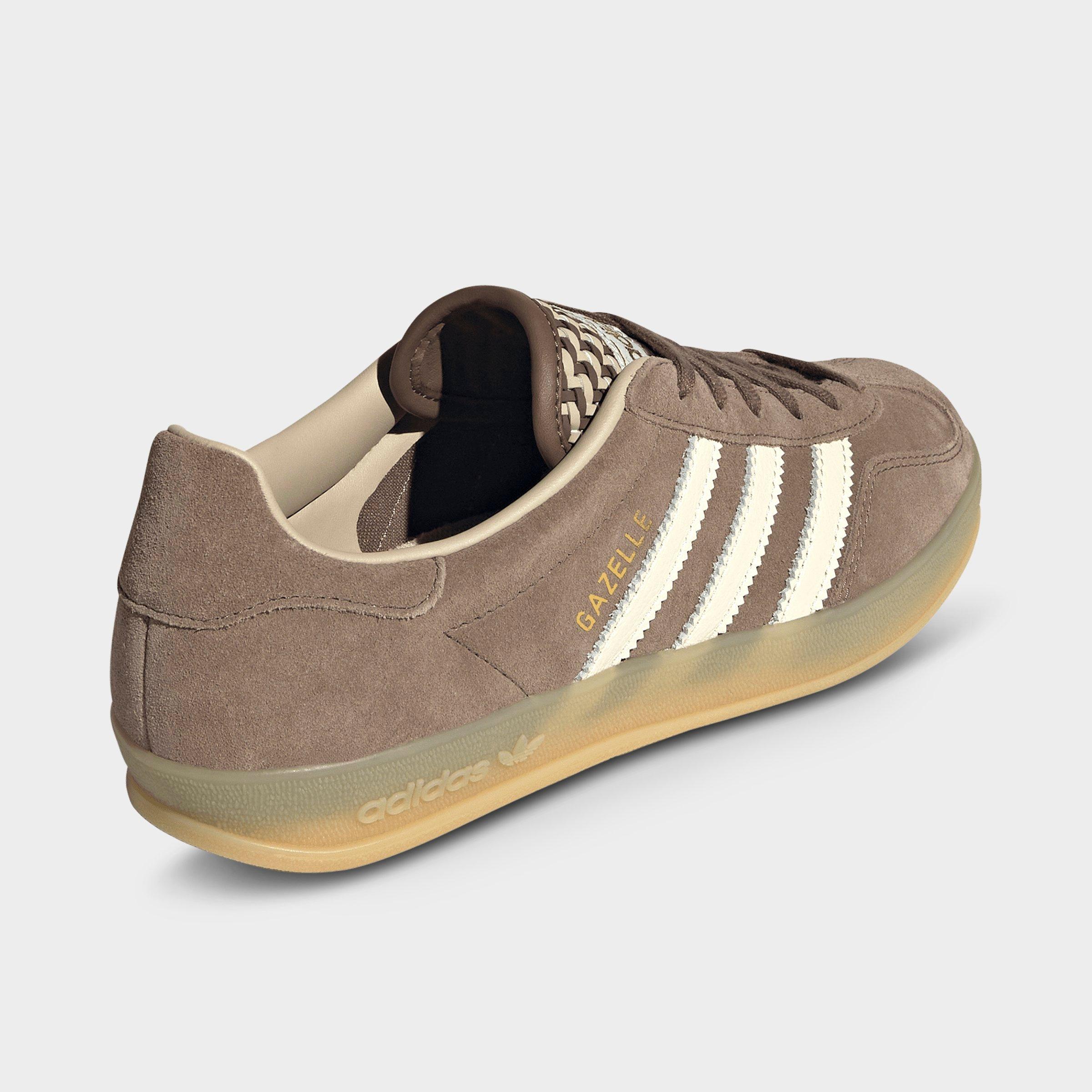 Women's adidas Originals Gazelle Indoor Casual Shoes - Earth Strata/Off White/Khaki - Back view