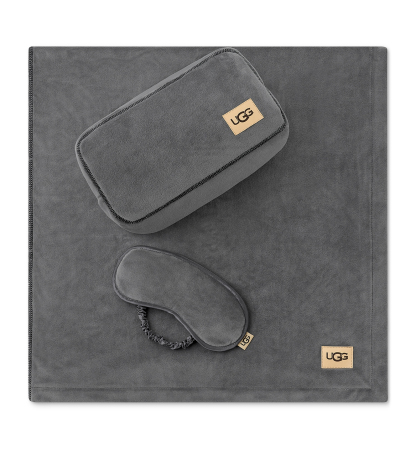 UGG® Raegan 3-Piece Throw, Eye Mask and Case Gift Set - Charcoal