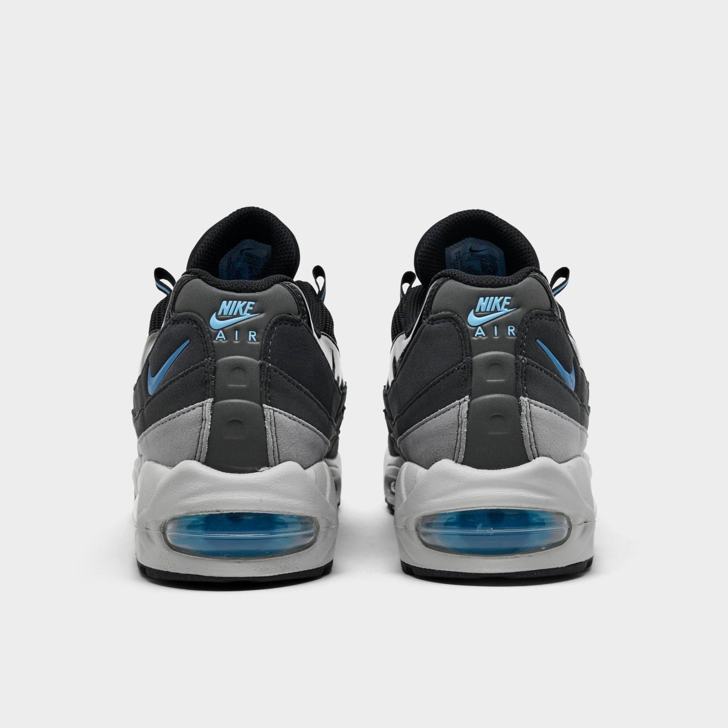 Men's Nithtke Air Max 95 Big Bubble Scorpion Casual Shoes - Part 1 - Black/Grey Fog/Anthracite/Football Blue - Back view