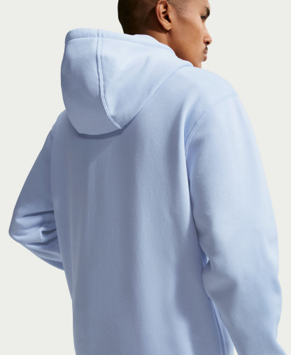 Nike Men's Club Pullover Fleece Hoodie Logo - Hydrogen Blue/White