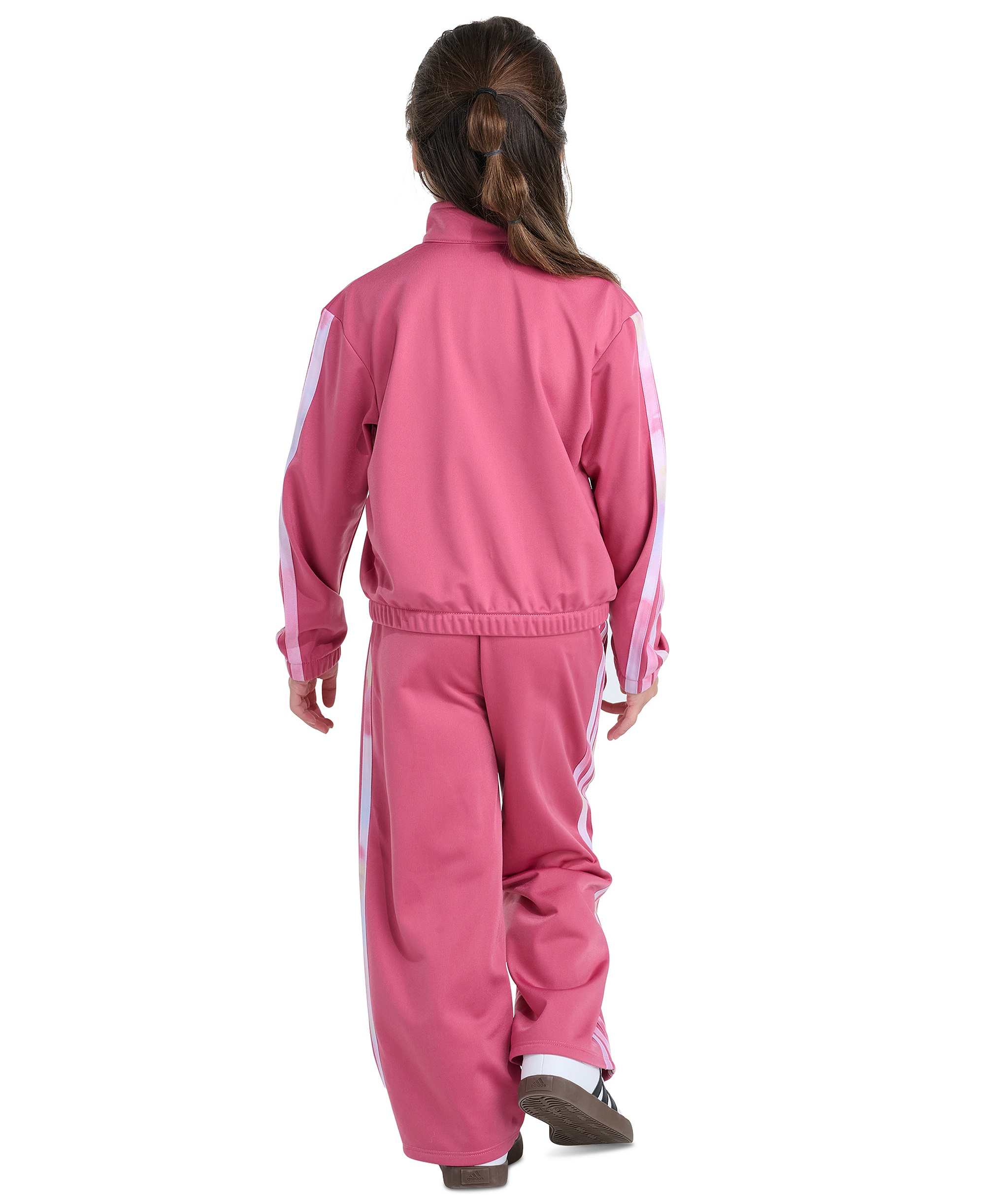 adidas Girls' 2T-6X Long-Sleeve 3-Stripe Jacket and Pants, 2-Piece Set - Dual Magenta