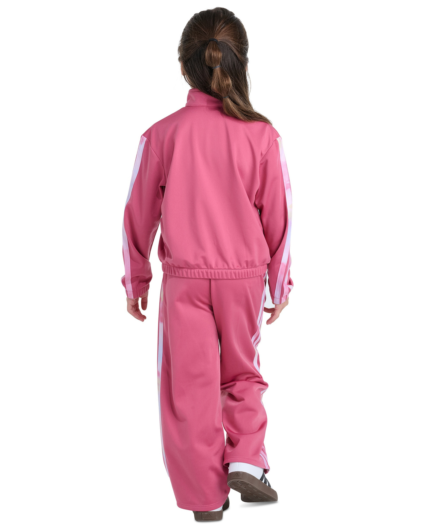 adidas Girls' 2T-6X Long-Sleeve 3-Stripe Jacket and Pants, 2-Piece Set - Dual Magenta