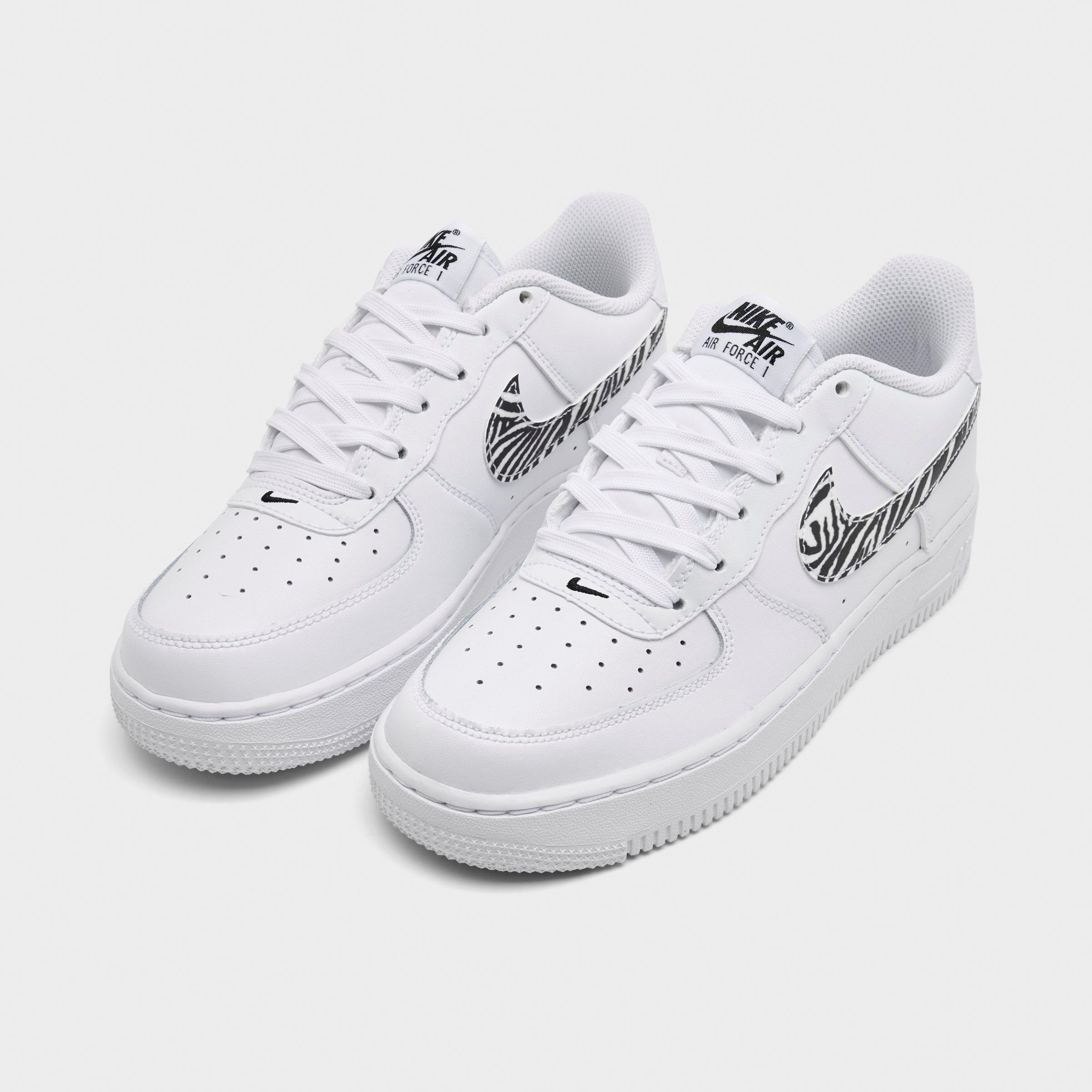 Big Kids' Nithtke Air Force 1 Low Casual Shoes - White/Black - Both shoes facing left