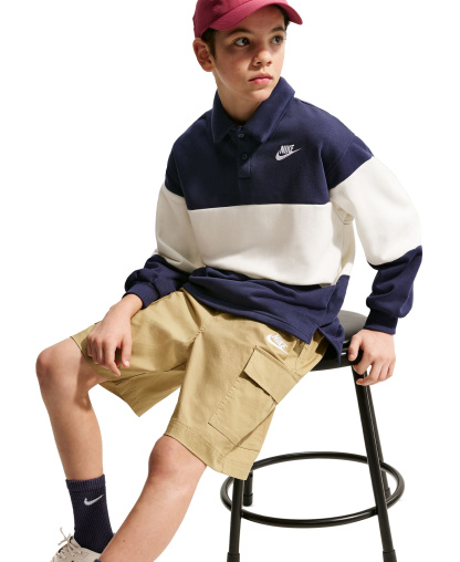 Nike Boys' 8-20 Sportswear Club Woven Cargo Shorts - Parachute Beige/White