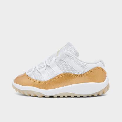 Kids' Toddler Air Jordan Retro 11 Low Basketball Shoes - White/Metallic Gold/Team Gold - view 1