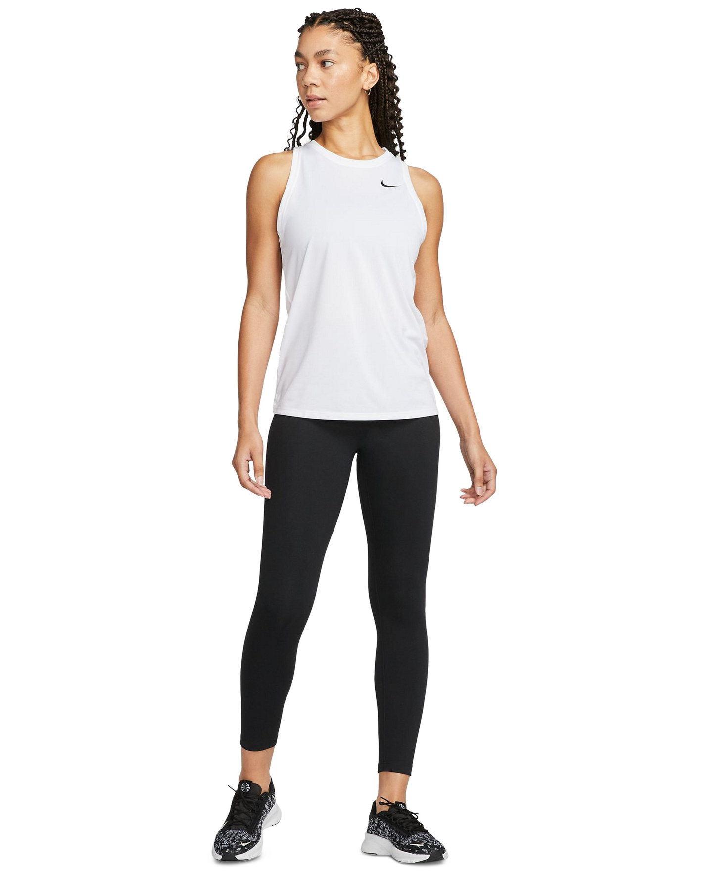 Nike Women's Dri-FIT Training Tank Top - White/Black