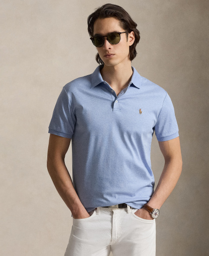 Polo Ralph Lauren Men’s Slim-Fit Soft Cotton Polo Shirt - Isle Heather