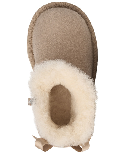 UGG® Toddler Kids Ultra Mini Bailey Bow Zipper Booties - Sand
