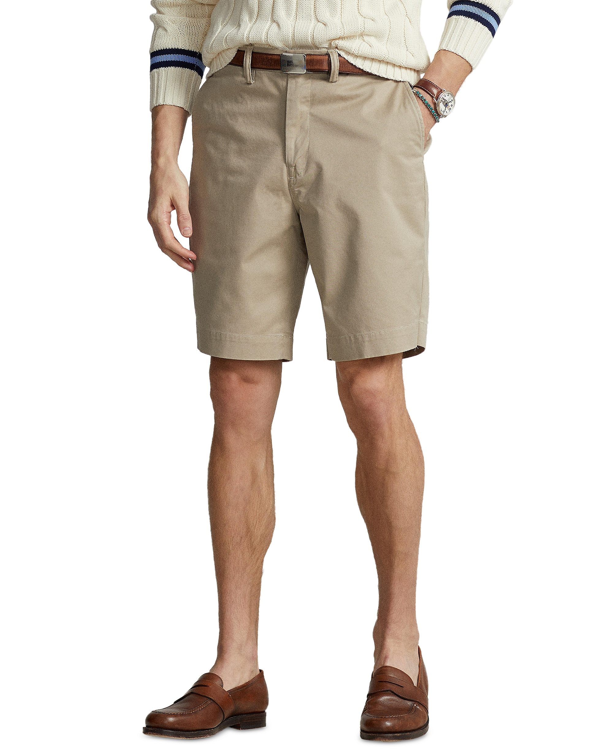 Polo Ralph Lauren Men's Stretch Classic-Fit Chino Shorts, 9" inseam - Khaki Tan
