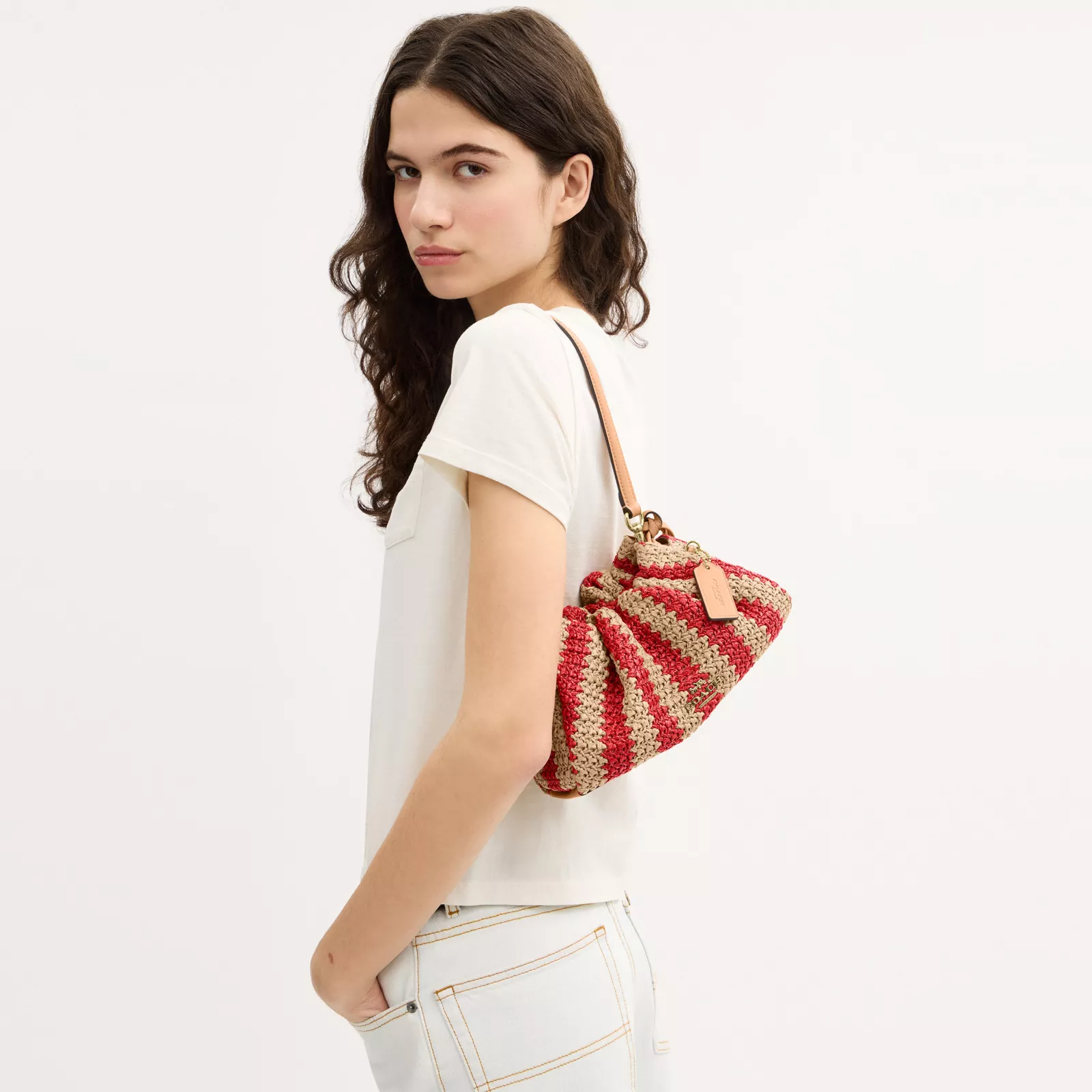 Faye Shoulder Bag - Gold/Red/Tan - view 2