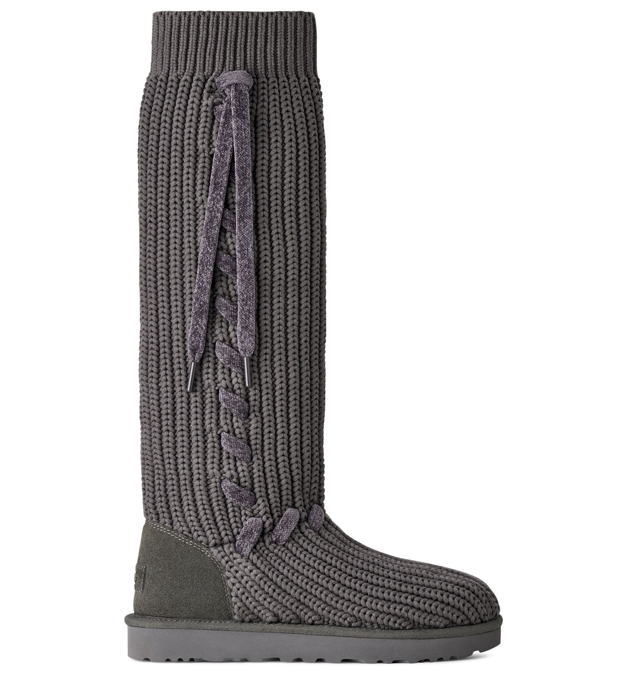 UGG® Women's Classic Tall Whipstitch Knit Slouch Knee High Boots - Charcoal