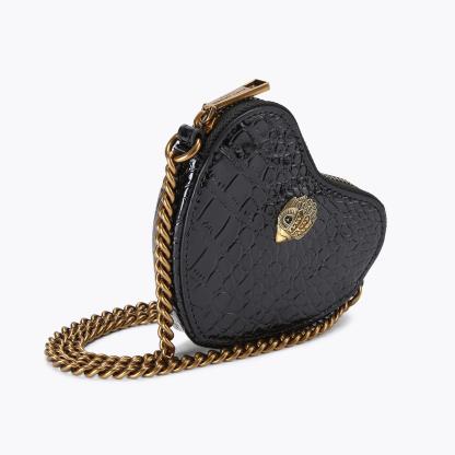 Kurt Geiger London Micro Heart Cross Body Bag - Black - view 3