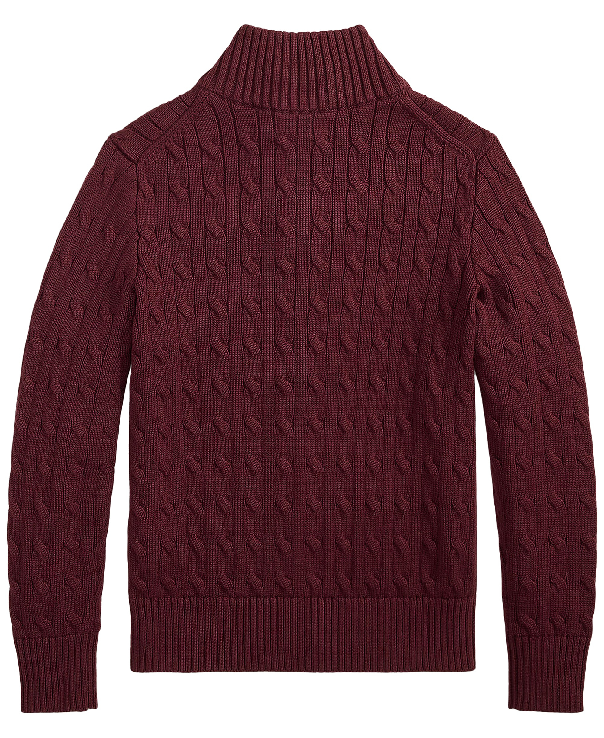 Polo Ralph Lauren Boys' 8-20 Cable-Knit Cotton Full-Zip Sweater - Rich Ruby