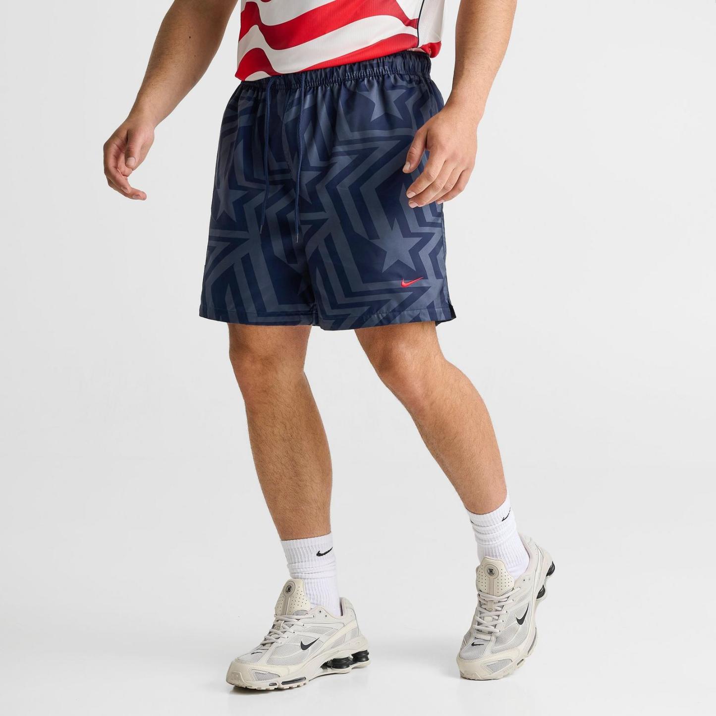 Men's Nike Club USA Soccer Flow Shorts - Midnight Navy/University Red