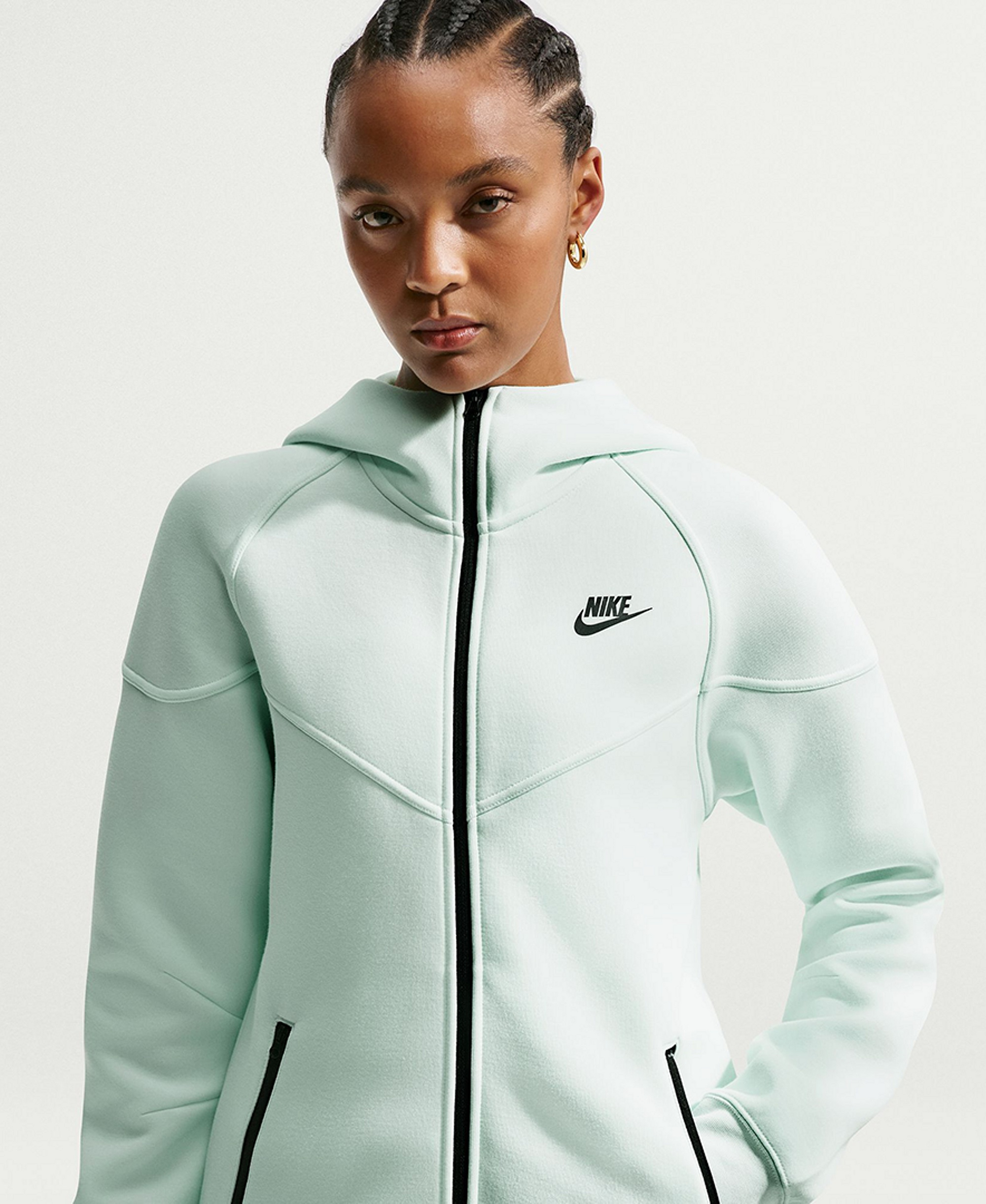 Nike Women's Sportswear Tech Fleece Windrunner Full-Zip Hoodie - Barely Green