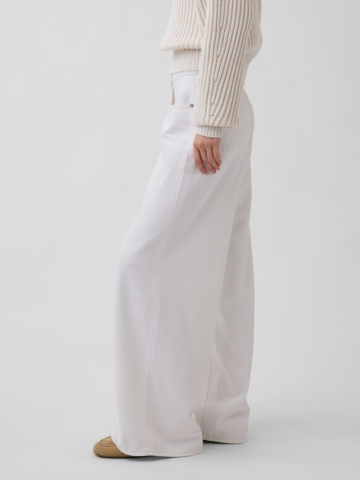 Low Slung Extra Baggy Jeans - Fresh white