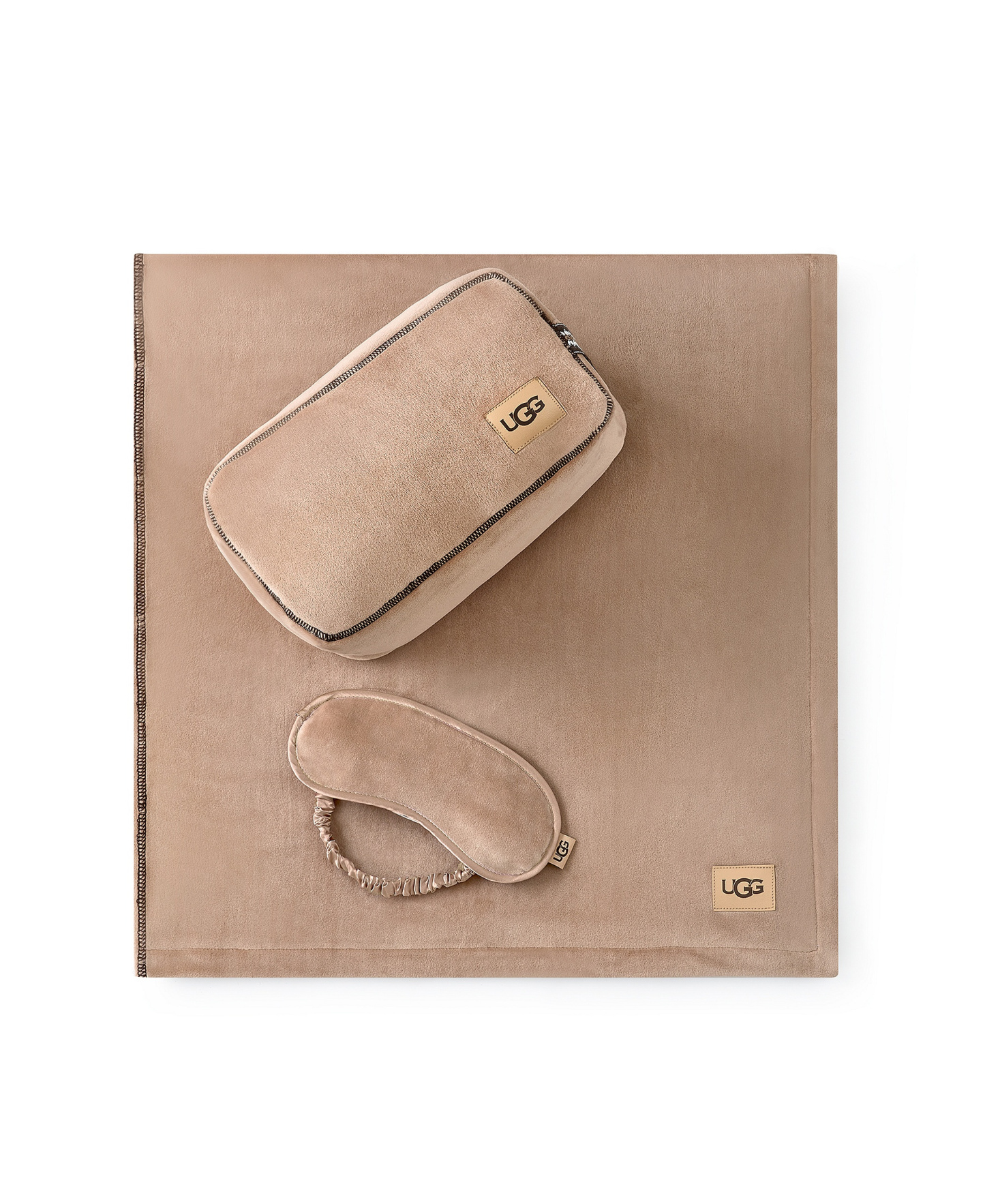 UGG® Raegan 3-Piece Throw, Eye Mask and Case Gift Set - Chestnut