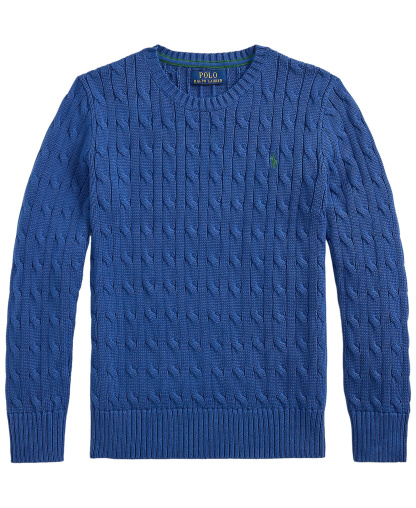 Polo Ralph Lauren Boys' 8-20 Cable-Knit Cotton Sweater - Dusty Azure