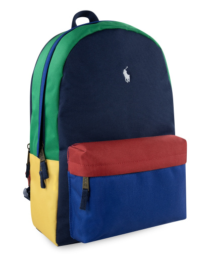 Polo Ralph Lauren Boys' and Girls' Embroidered Pony Color Backpack - Navy/Blue/Multi