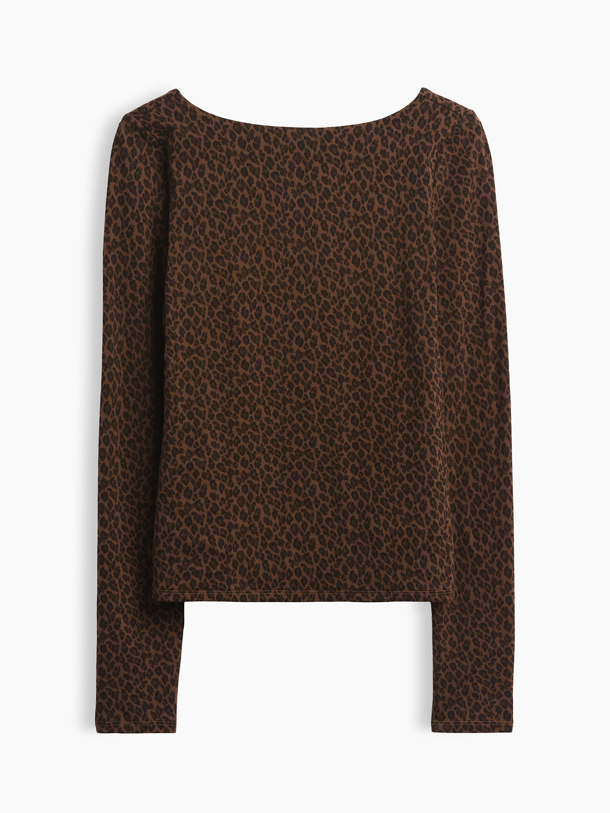CloseKnit Jersey Scoop-Back T-Shirt - Leopard brown print