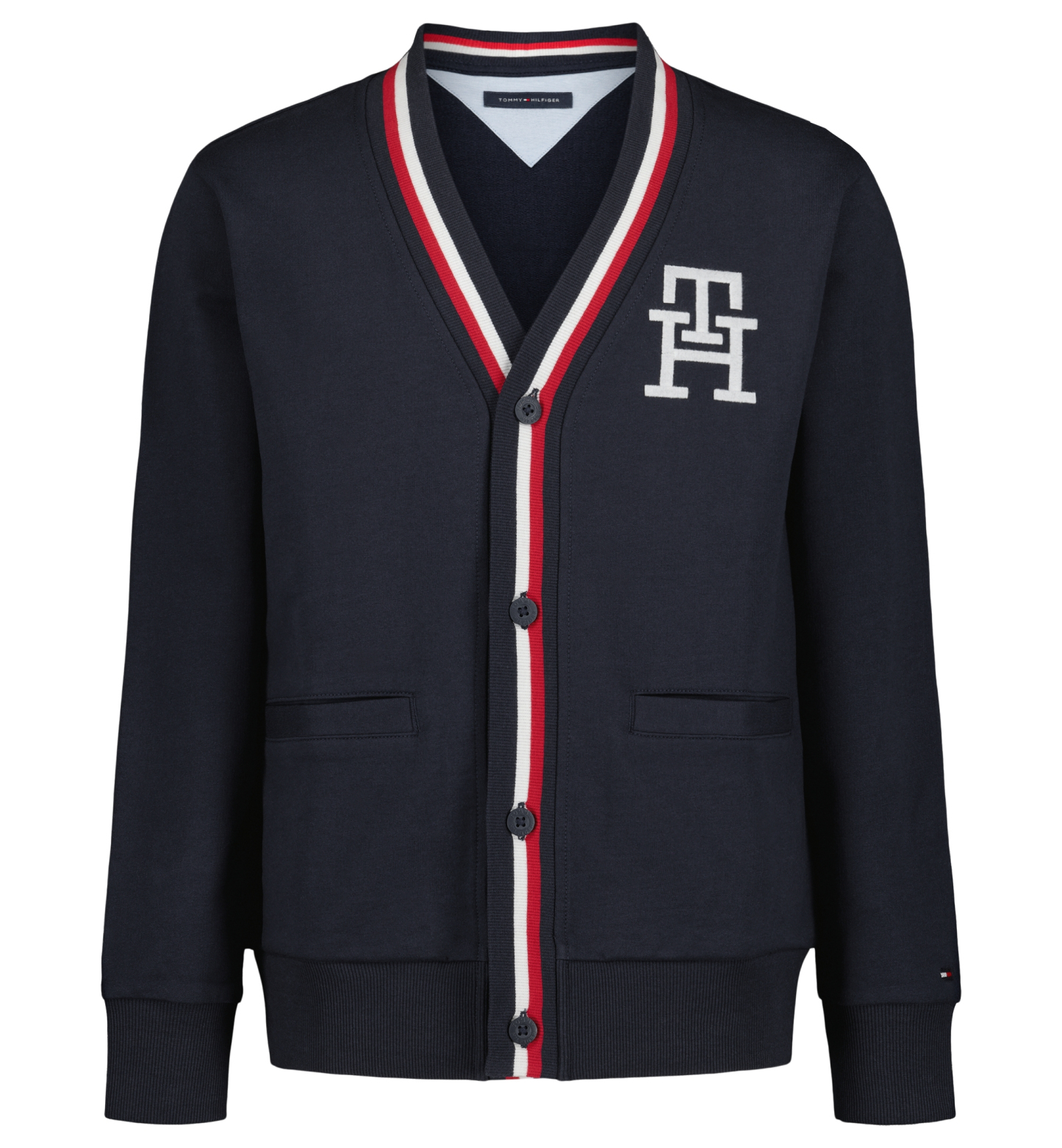 Tommy Hilfiger Boys' 8-20 Minimal V-Neck Cardigan - Navy Blazer