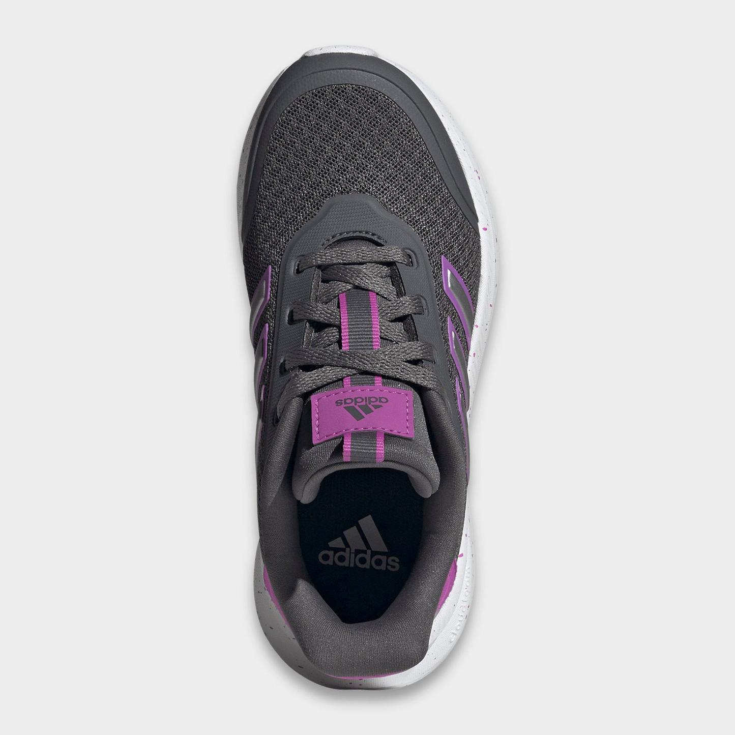Big Kids' adidas X_PLRPATH Casual Shoes - Grey Five/Purple Burst/Iron Metallic - Top view