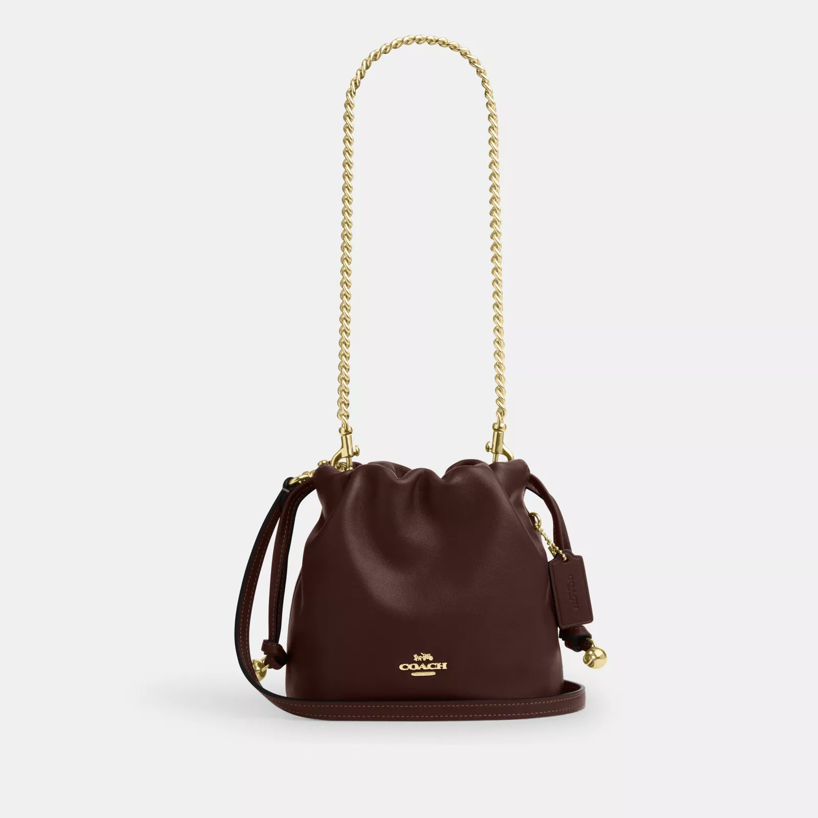 Faye Mini Drawstring Bag - Gold/Maple