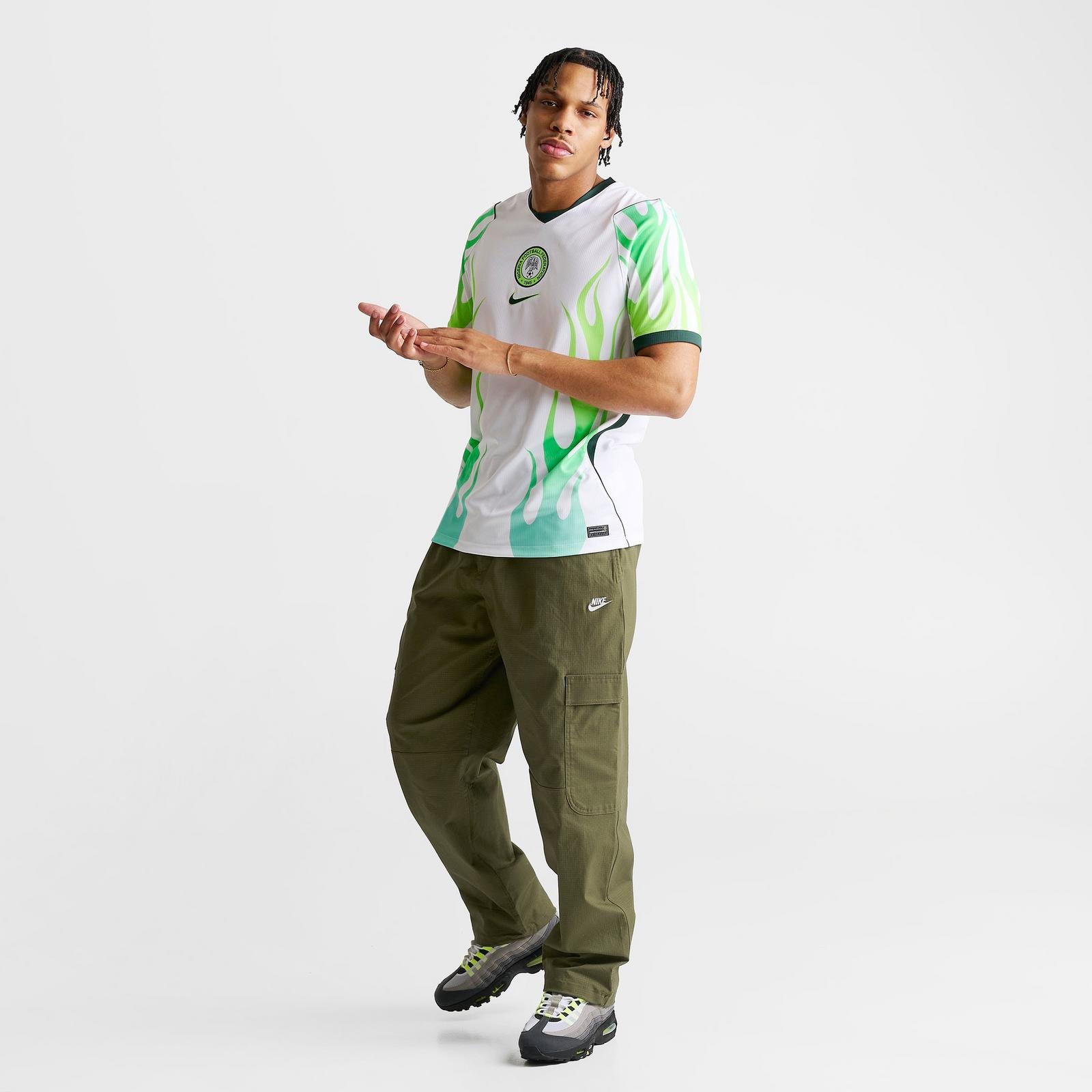 Men's Nike Nigeria 2026 Stadium Away Dri-FIT Replica Soccer Jersey - White/Green Glow/Black
