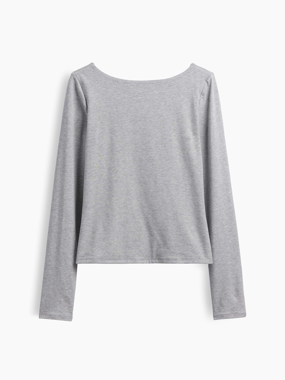CloseKnit Jersey Scoop-Back T-Shirt - Light heather grey