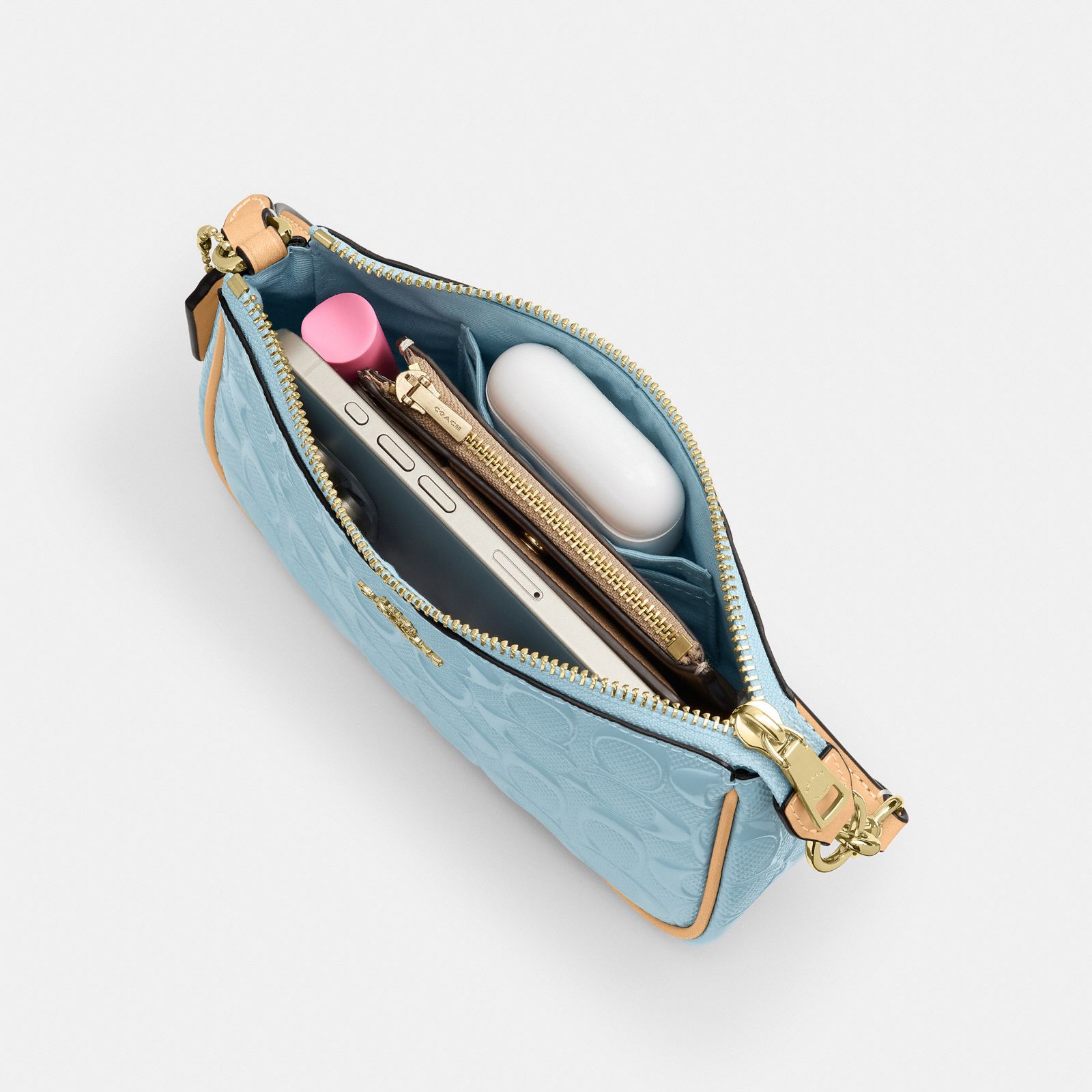 Nolita 19 In Signature Leather With Charms - Gold/Light Blue - view 5