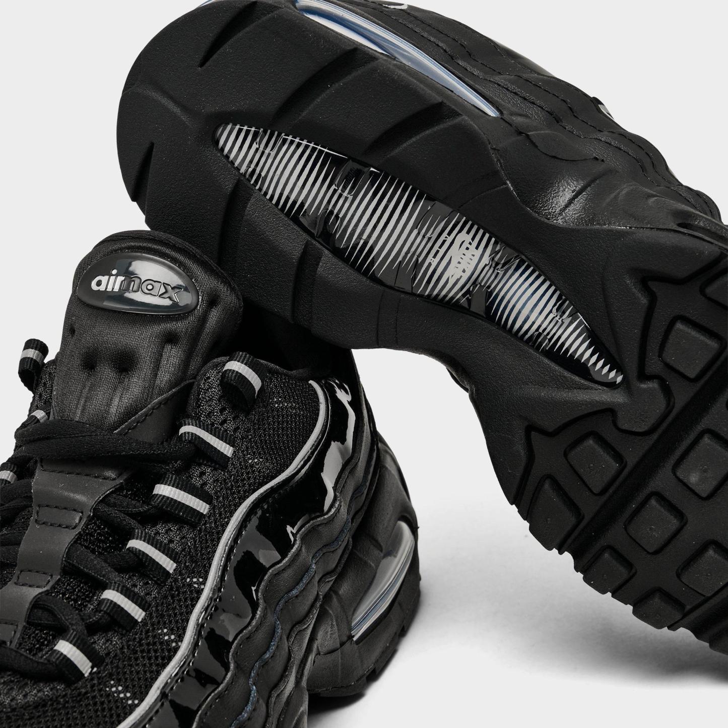 Women's Nithtke Air Max 95 Big Bubble Casual Shoes - Part 2 - Black/Reflect Silver/White/Metallic Silver - Detail shot