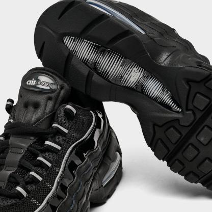 Women's Nithtke Air Max 95 Big Bubble Casual Shoes - Part 2 - Black/Reflect Silver/White/Metallic Silver - Detail shot