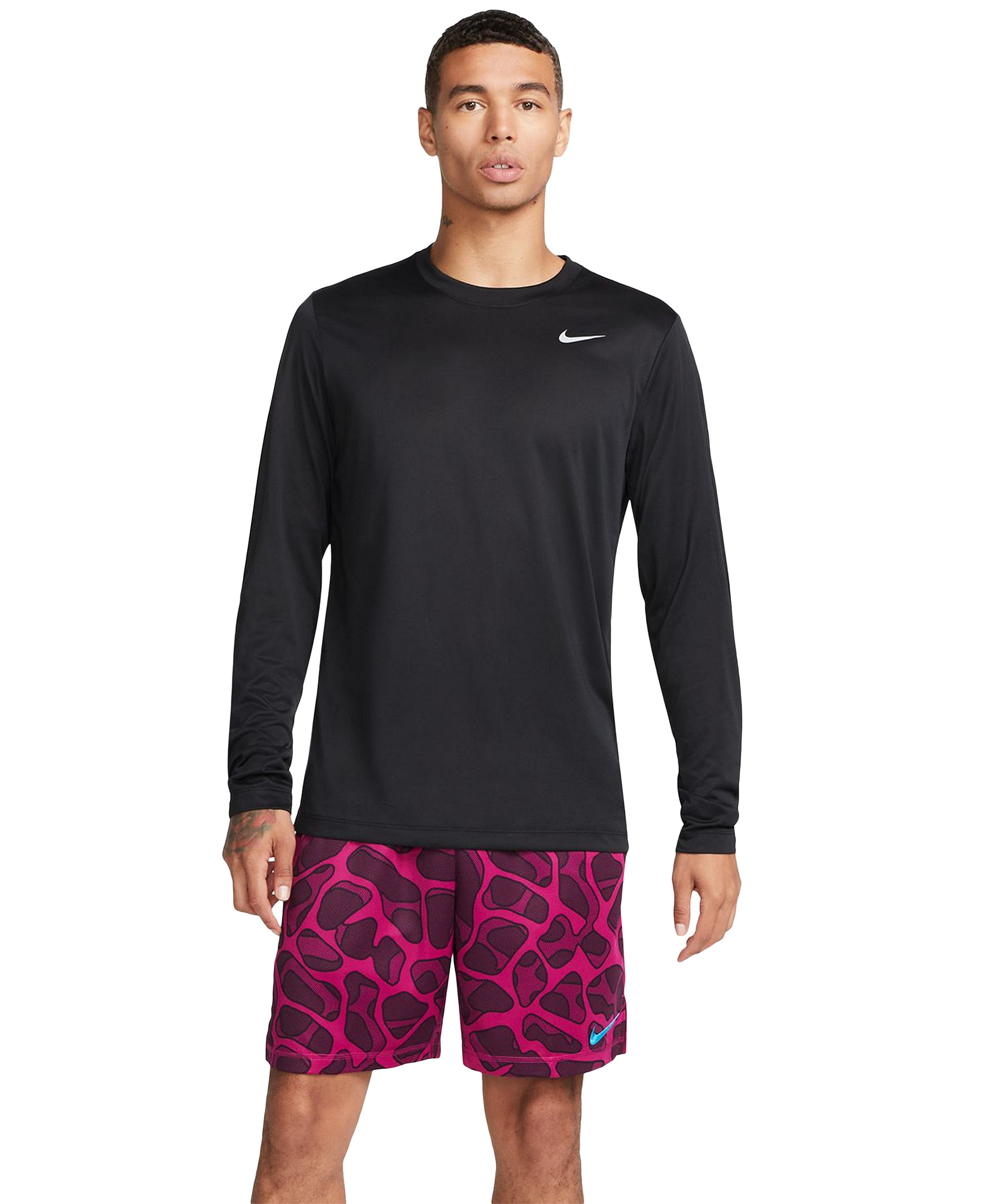 Nike Men's Legend Returns Crewneck T-Shirt - Black/mMatte Silver