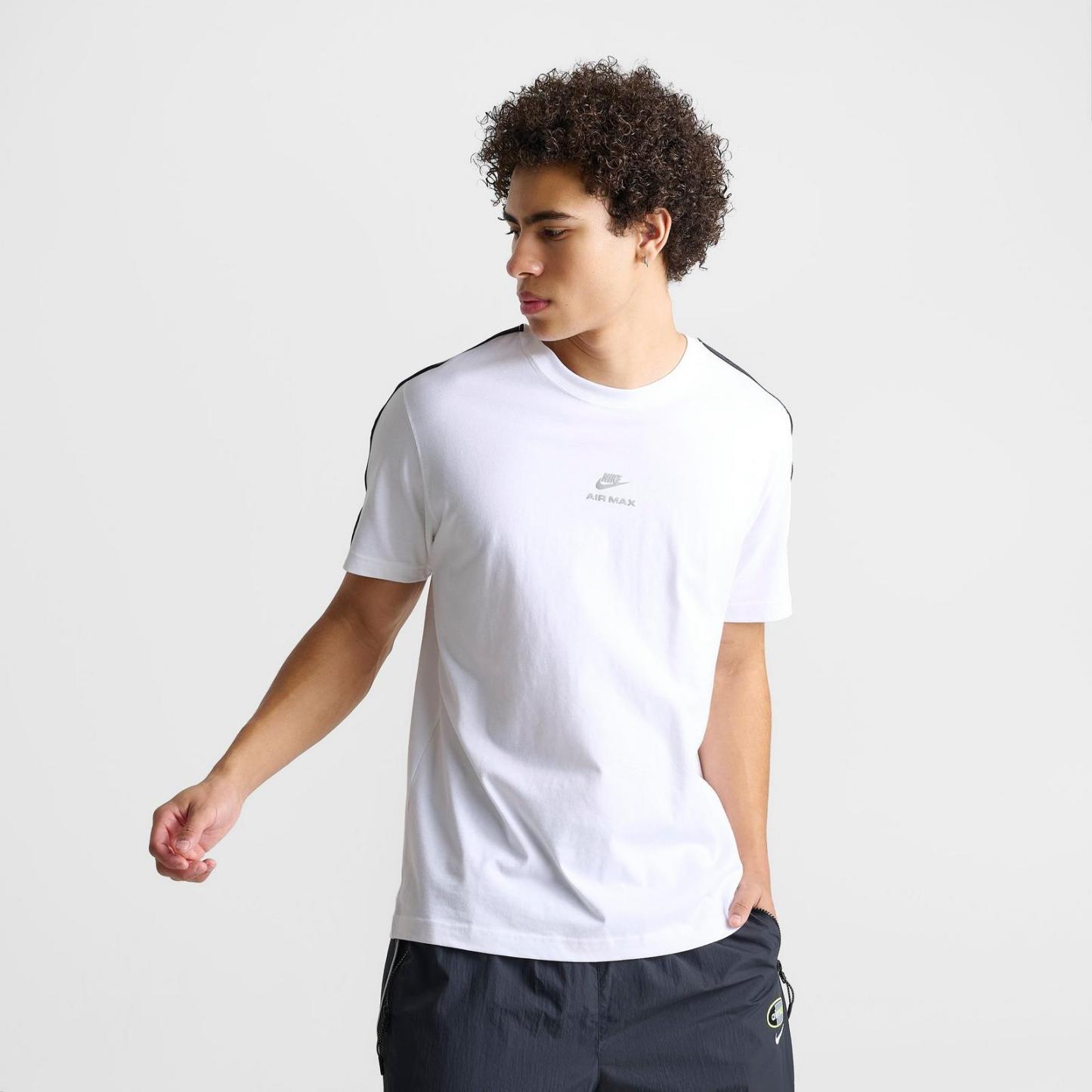Men's Nike Sportswear Air Max Short-Sleeve Taped T-Shirt - White/Black