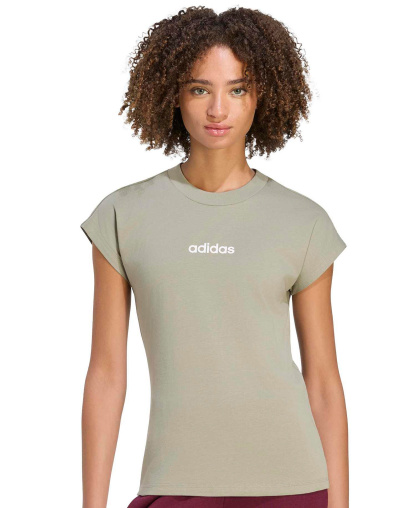 adidas Women's Essentials Linear Cotton T-Shirt - Black/white