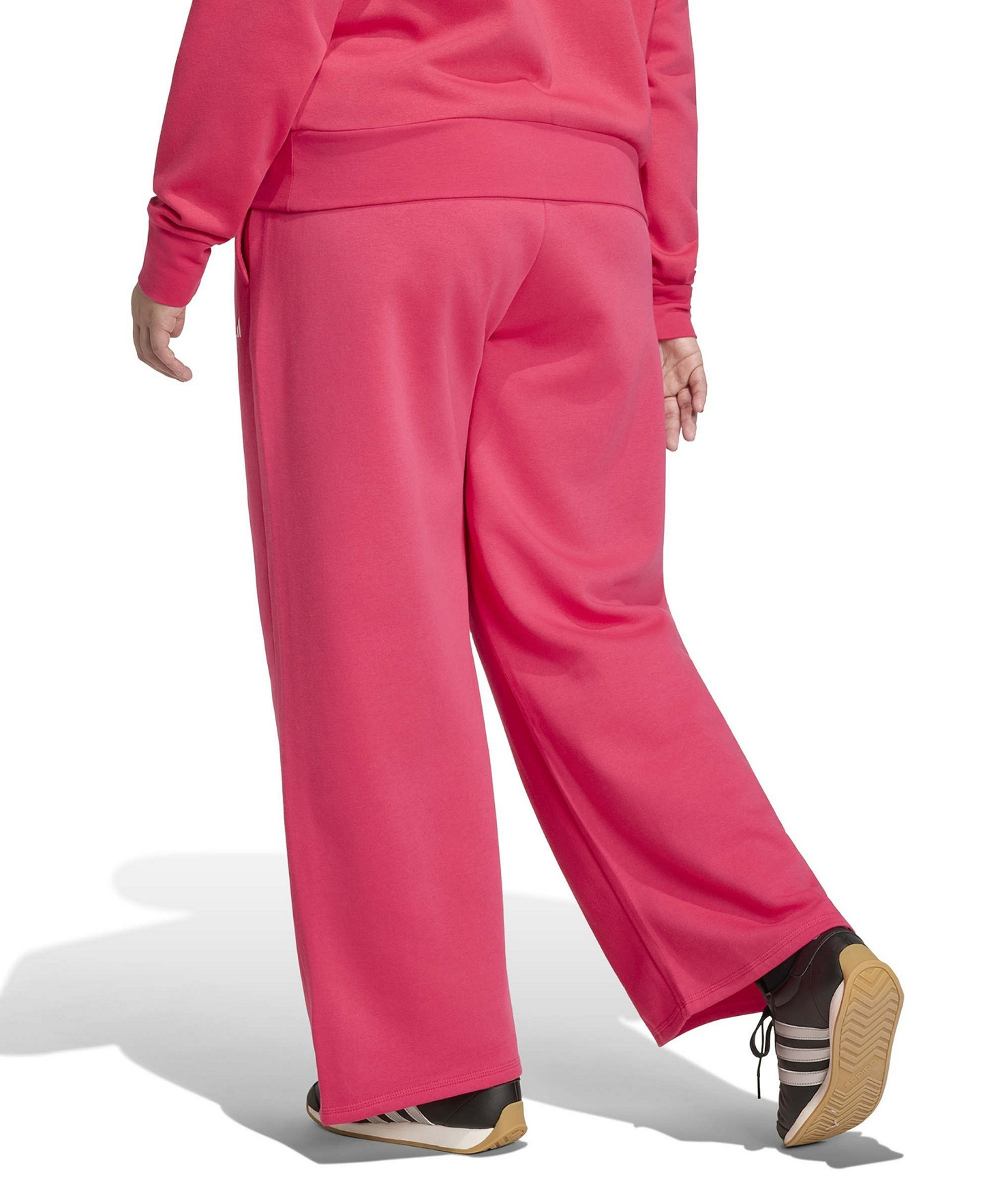 adidas Plus Size Essentials Fleece Mid-Rise Sweatpants - Power Pink