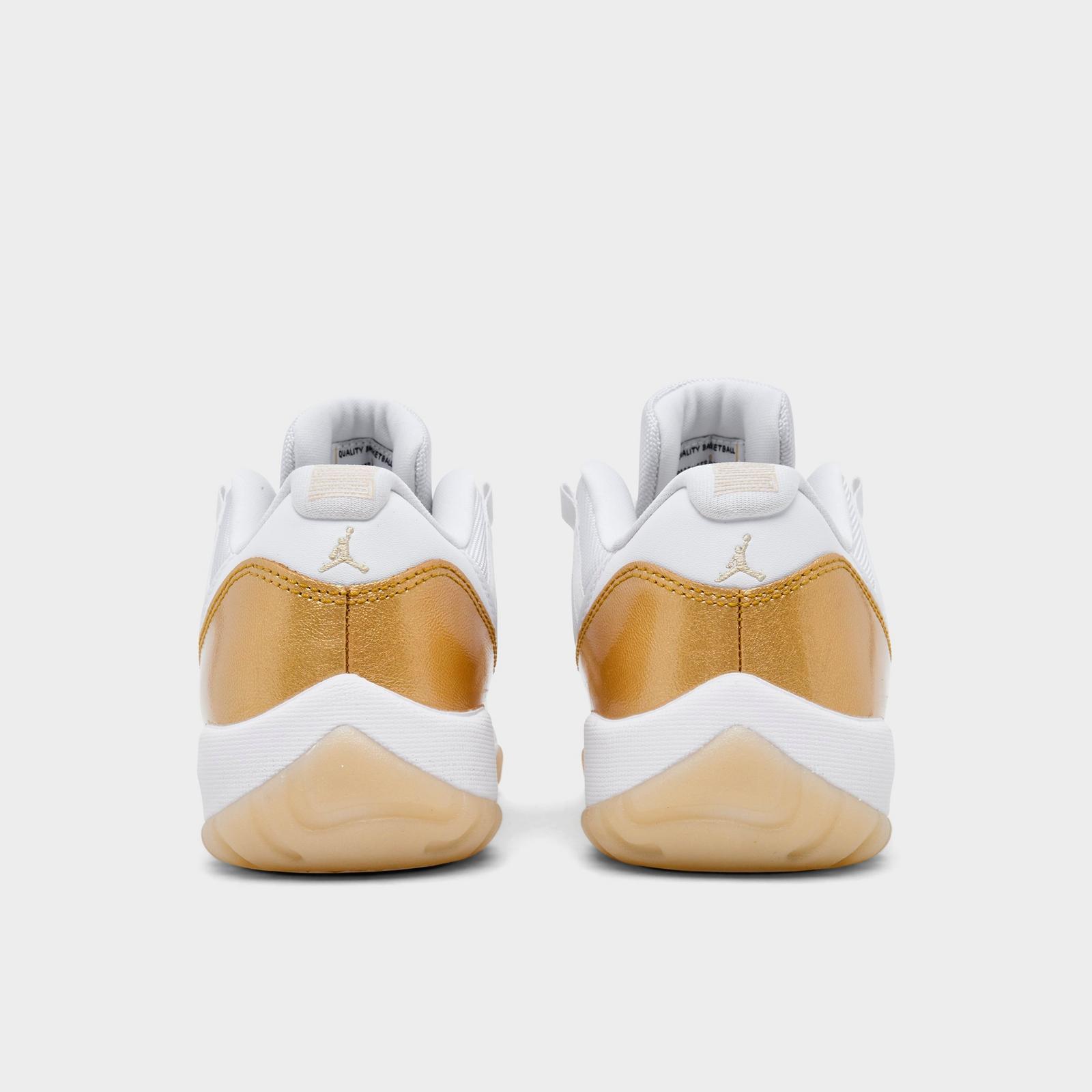 Women's Air Jordan Retro 11 Low Basketball Shoes - White/Metallic Gold/Team Gold - view 4
