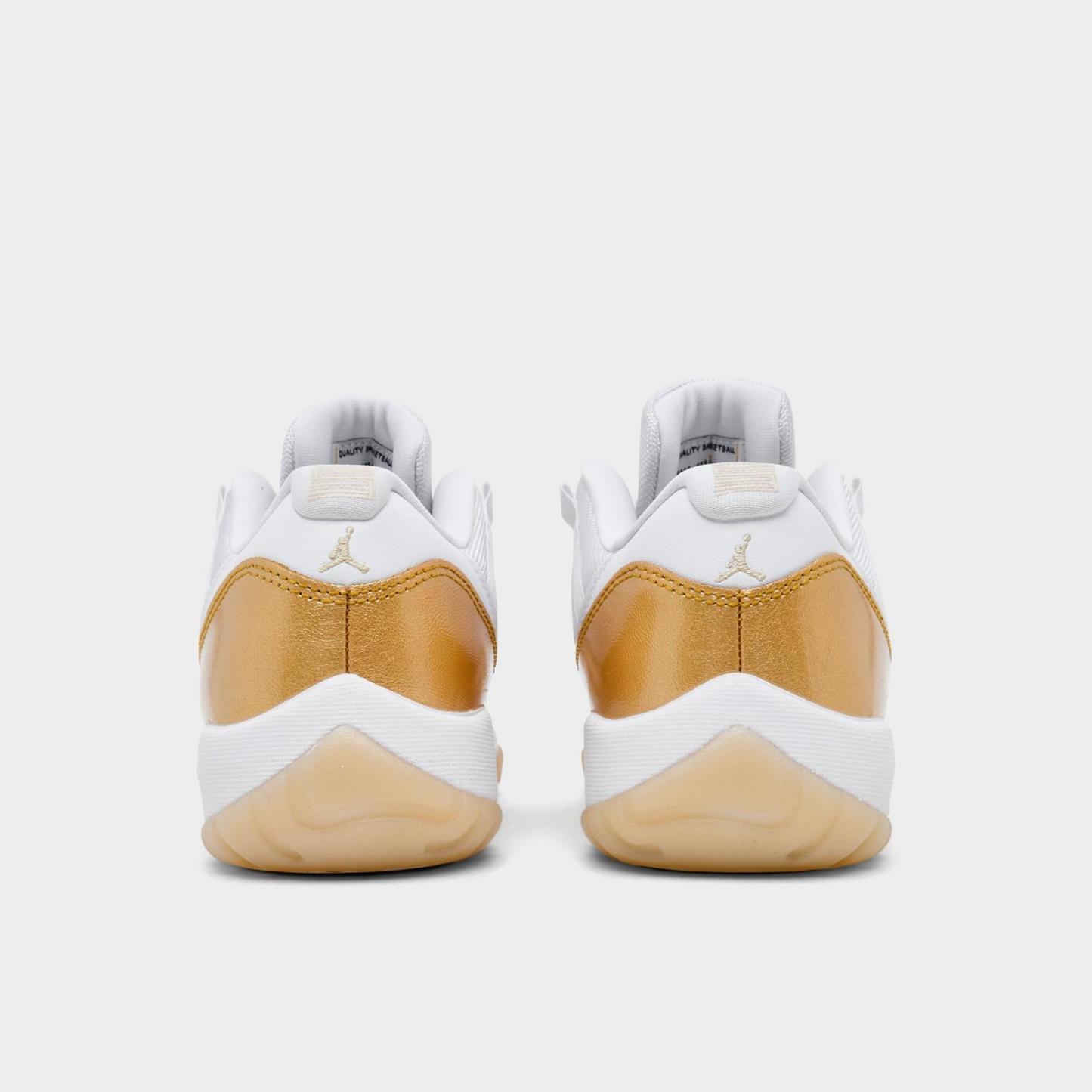 Women's Air Jordan Retro 11 Low Basketball Shoes - White/Metallic Gold/Team Gold - view 4