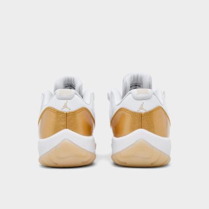 Women's Air Jordan Retro 11 Low Basketball Shoes - White/Metallic Gold/Team Gold - view 4