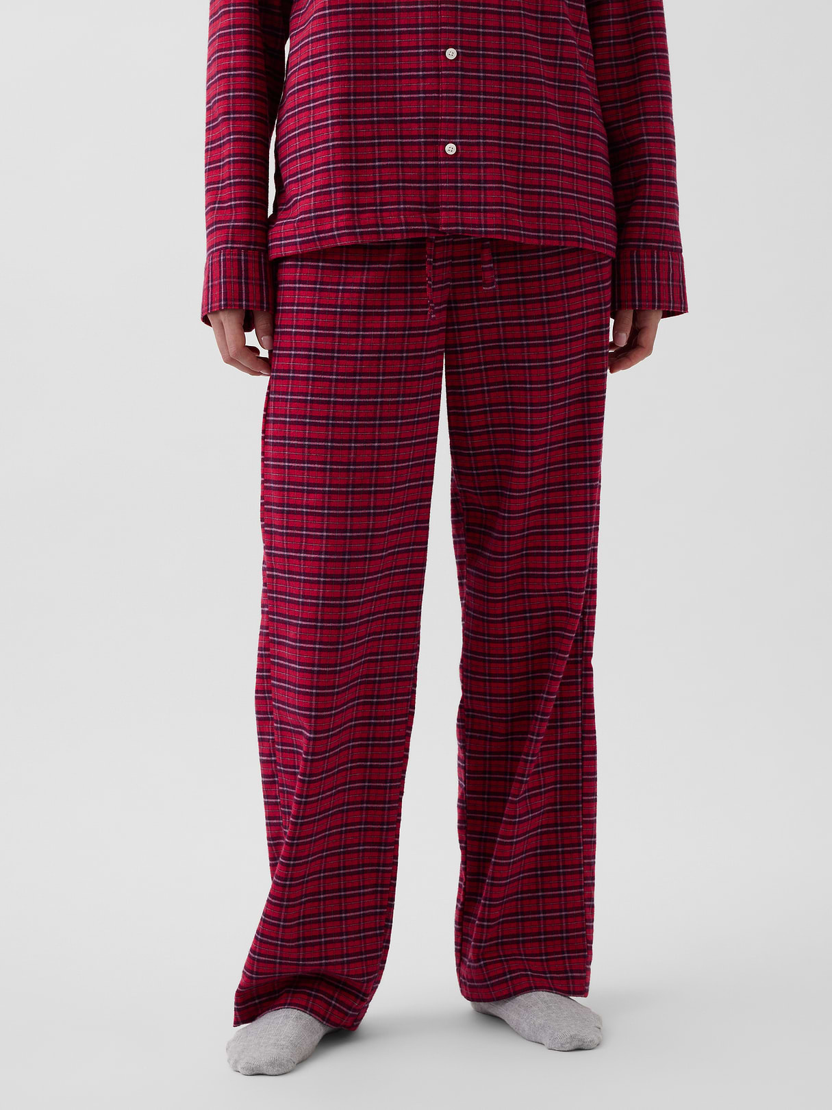 Adult Softest Flannel PJ Pants - Red tartan