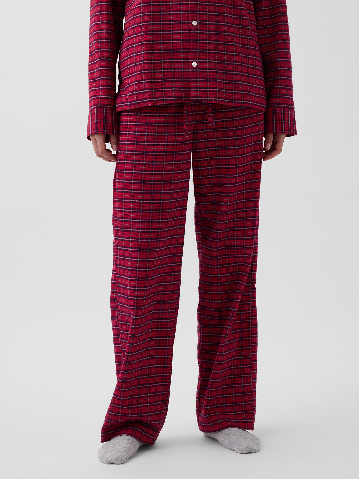 Adult Softest Flannel PJ Pants - Red tartan