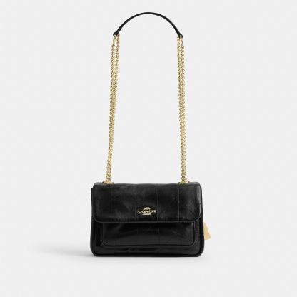 Elodie Crossbody Bag 18 With Quilting - Gold/Black